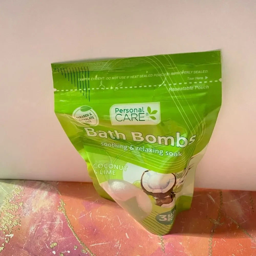 🎀Personal care 🍃Bath Bombs soothing & relaxing soak coconut 🌴 & Lime (Set Of 2)💥
